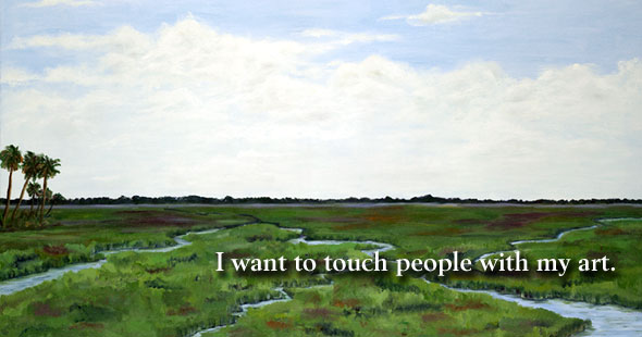 fine artist and painter specializing in floral, still life, Florida marshes 